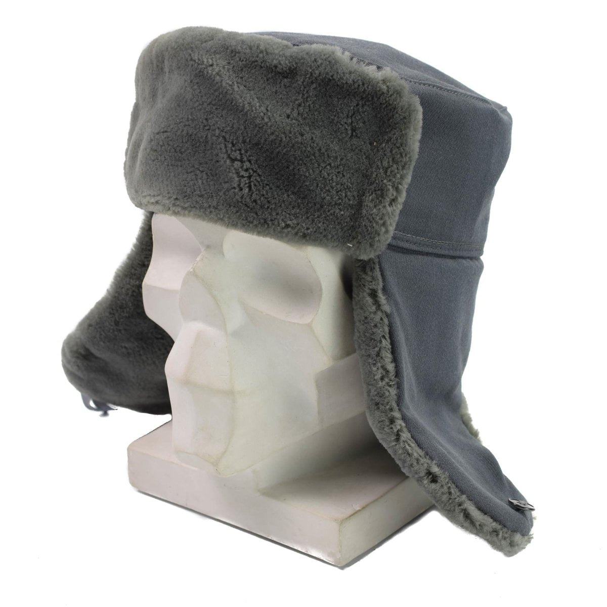 Original East Germany Army Officer Winter Hat Cold Weather Ushanka Faux Fur New