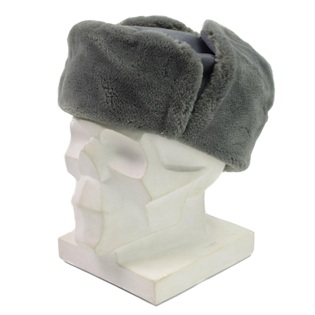 Original East Germany Army Officer Winter Hat Cold Weather Ushanka Faux Fur New