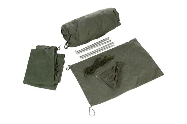 Original fransk armé campingtält flyglakan utomhus fältskydd olivolja