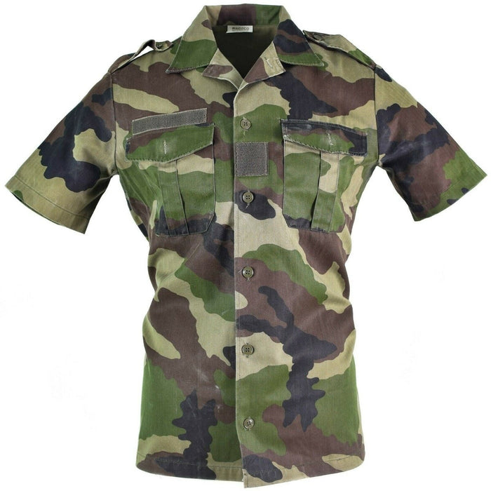 Original French army F2 shirt woodland camo CCE short sleeves Shirts - GoMilitar