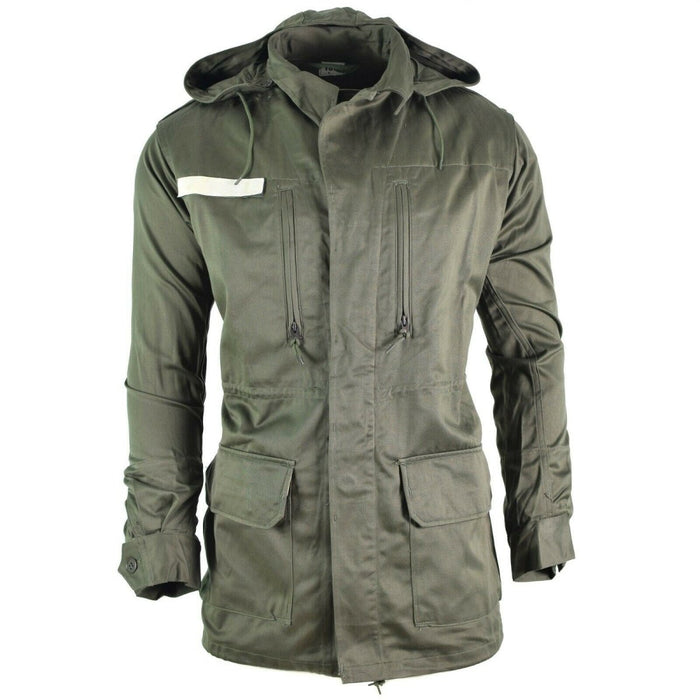 Original fransk armé Olive OD jacka trötthet combat militär huva parkas satin - GoMilitar