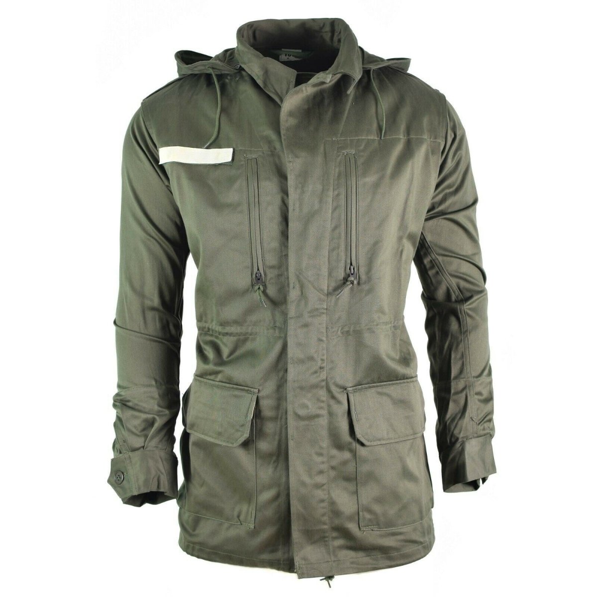 Original French Army Olive OD Jacket Trötthet Combat Military Hooded Parka Sateen