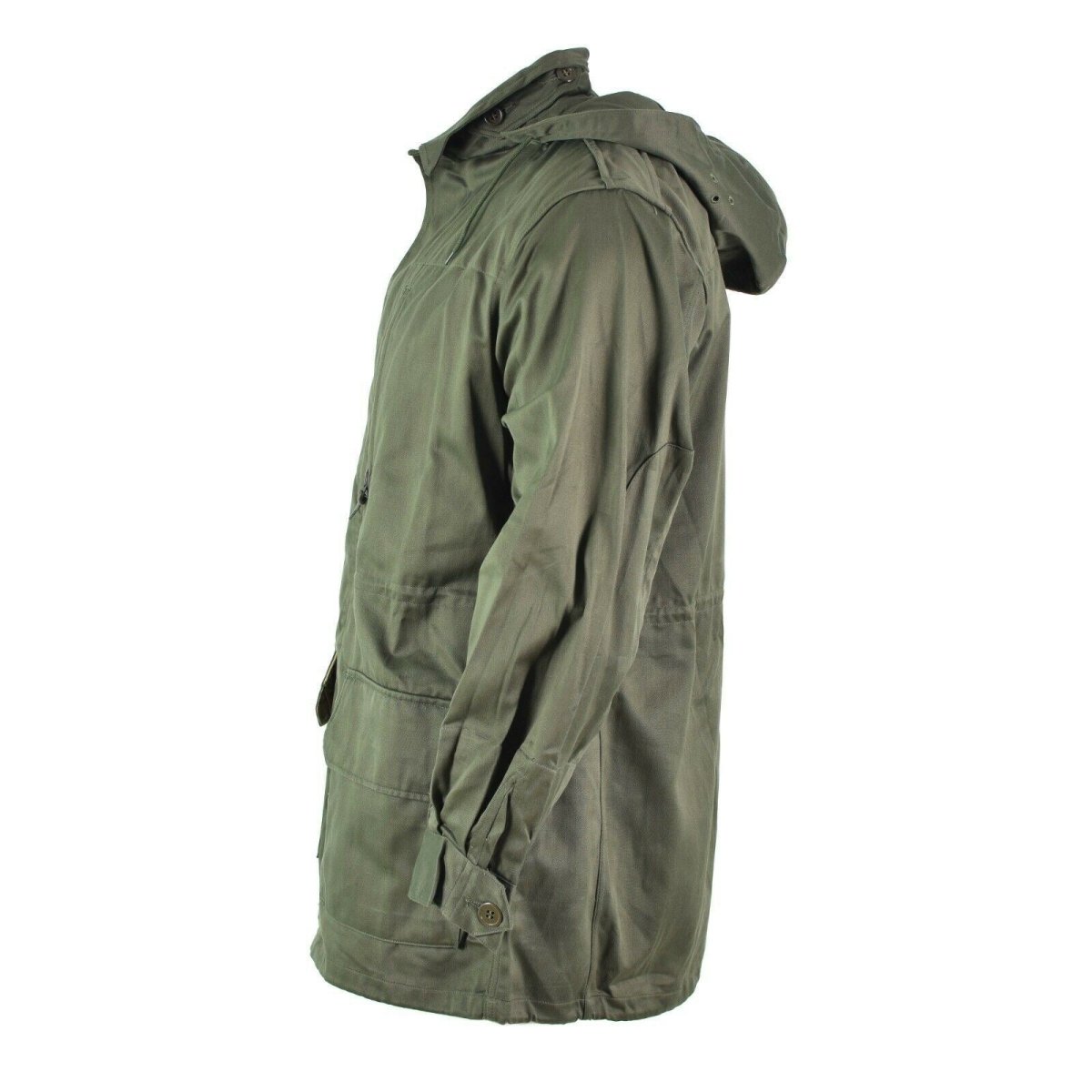 Original French Army Olive OD Jacket Trötthet Combat Military Hooded Parka Sateen