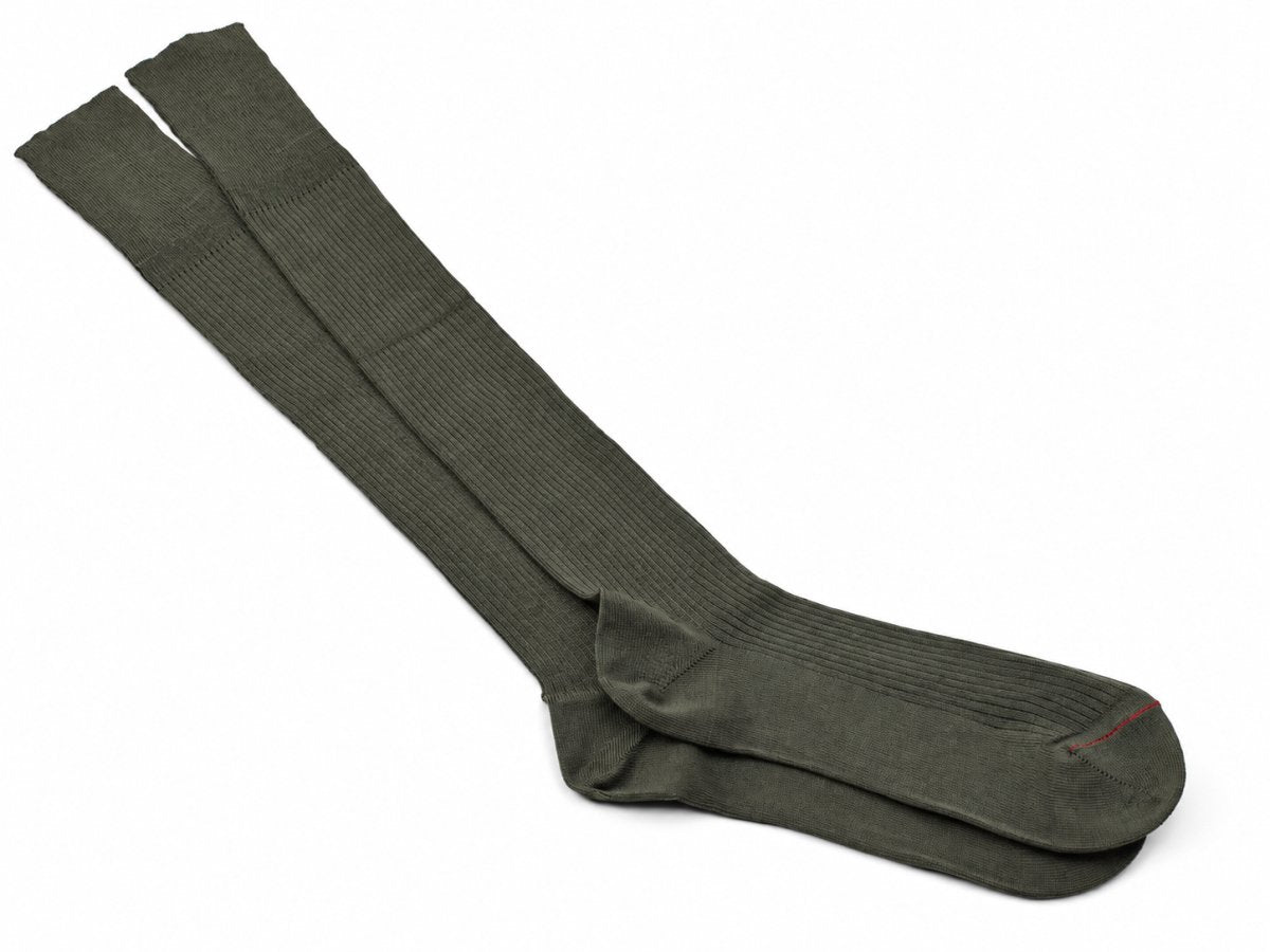 Original French Military Knähöga strumpor Ull Polyester Blend Outdoor Olive