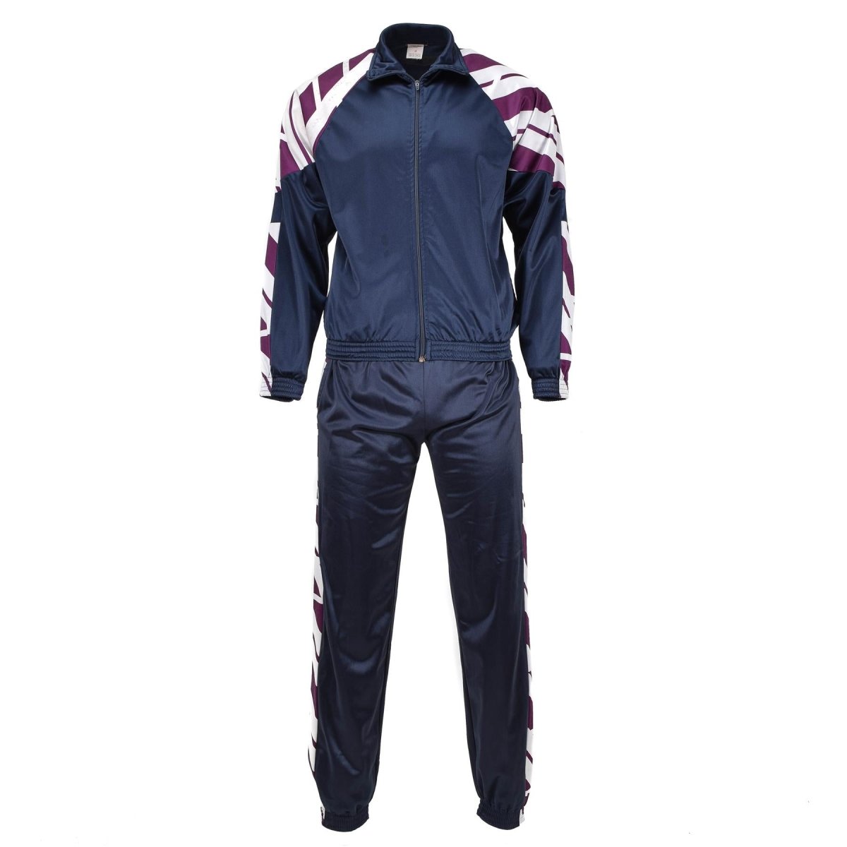 Original franska militärskola Sweatpants Sportbyxor randiga kör vandring