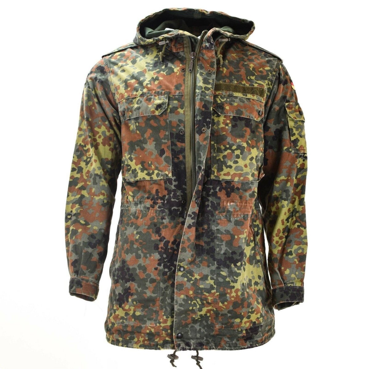 Original German Army Field Jacket Parka Militärutgåva Flecktarn Camo W Liner