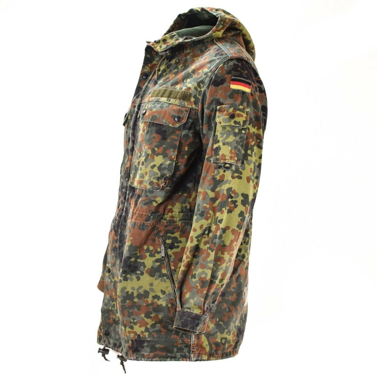Original German Army Field Jacket Parka Militärutgåva Flecktarn Camo W Liner