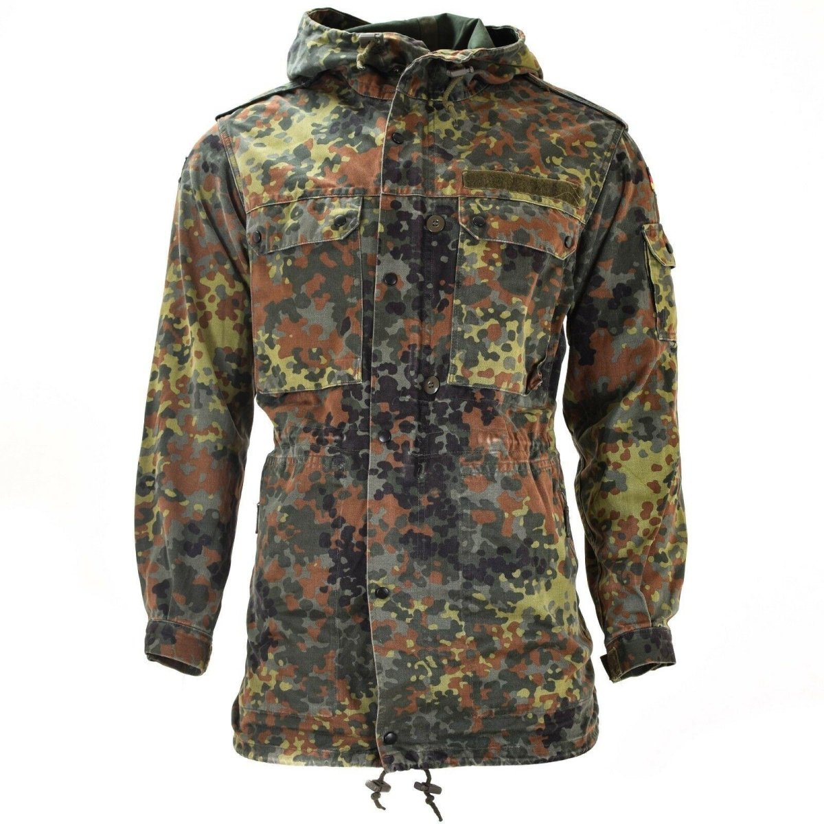 Original German Army Field Jacket Parka Militärutgåva Flecktarn Camo W Liner