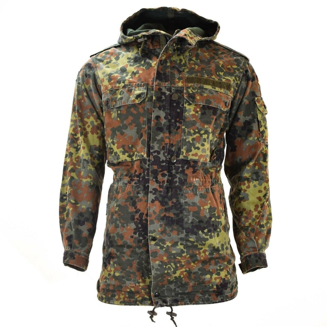Original German Army Field Jacket Parka Militärutgåva Flecktarn Camo W Liner