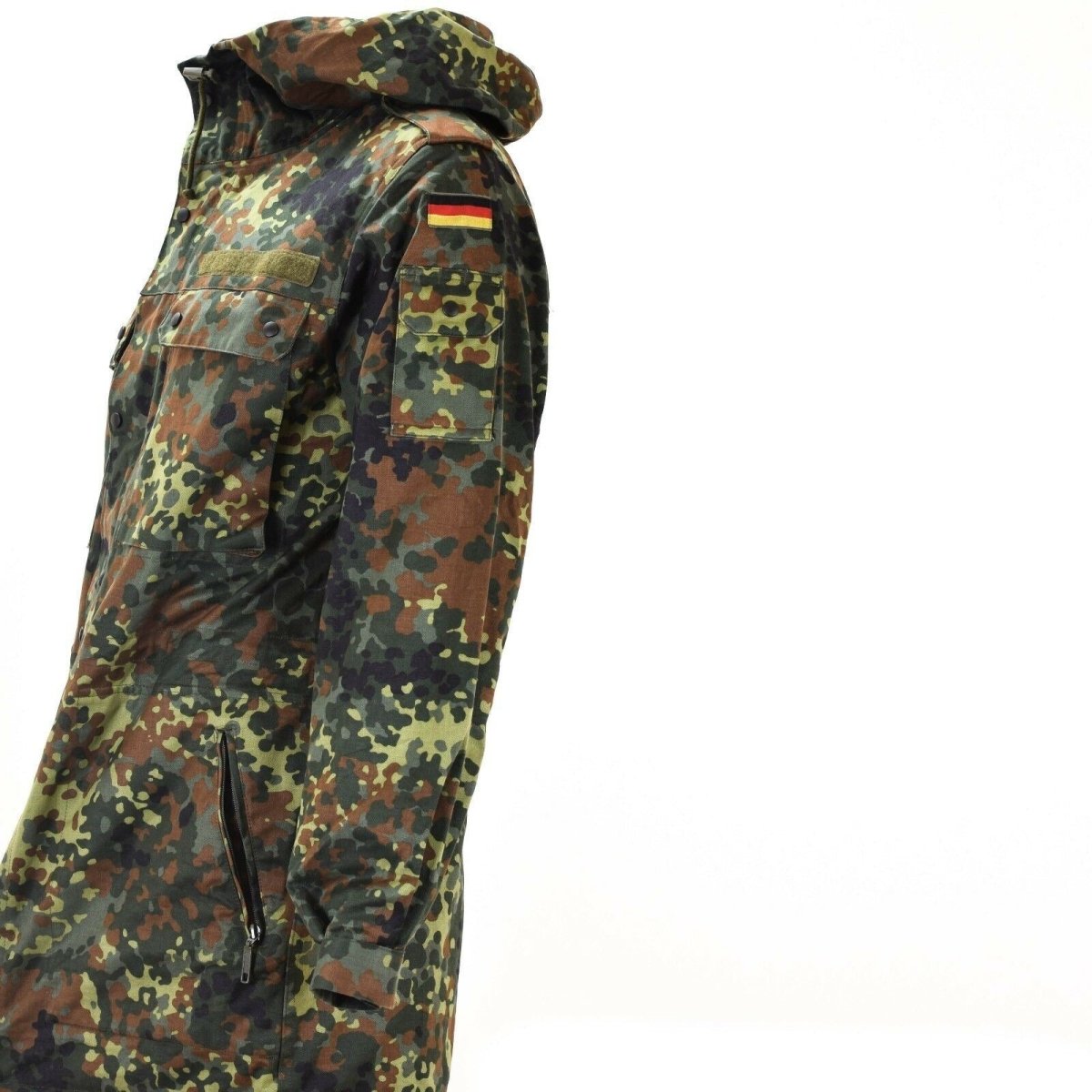 Original German Army Field Jacket Parka Militärutgåva Hooded Flecktarn Combat