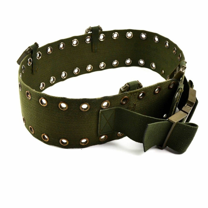 Originalt tyskt arméband med taktiskt bälte med metallöglor och robust spänne för tung användning utomhus och i strid