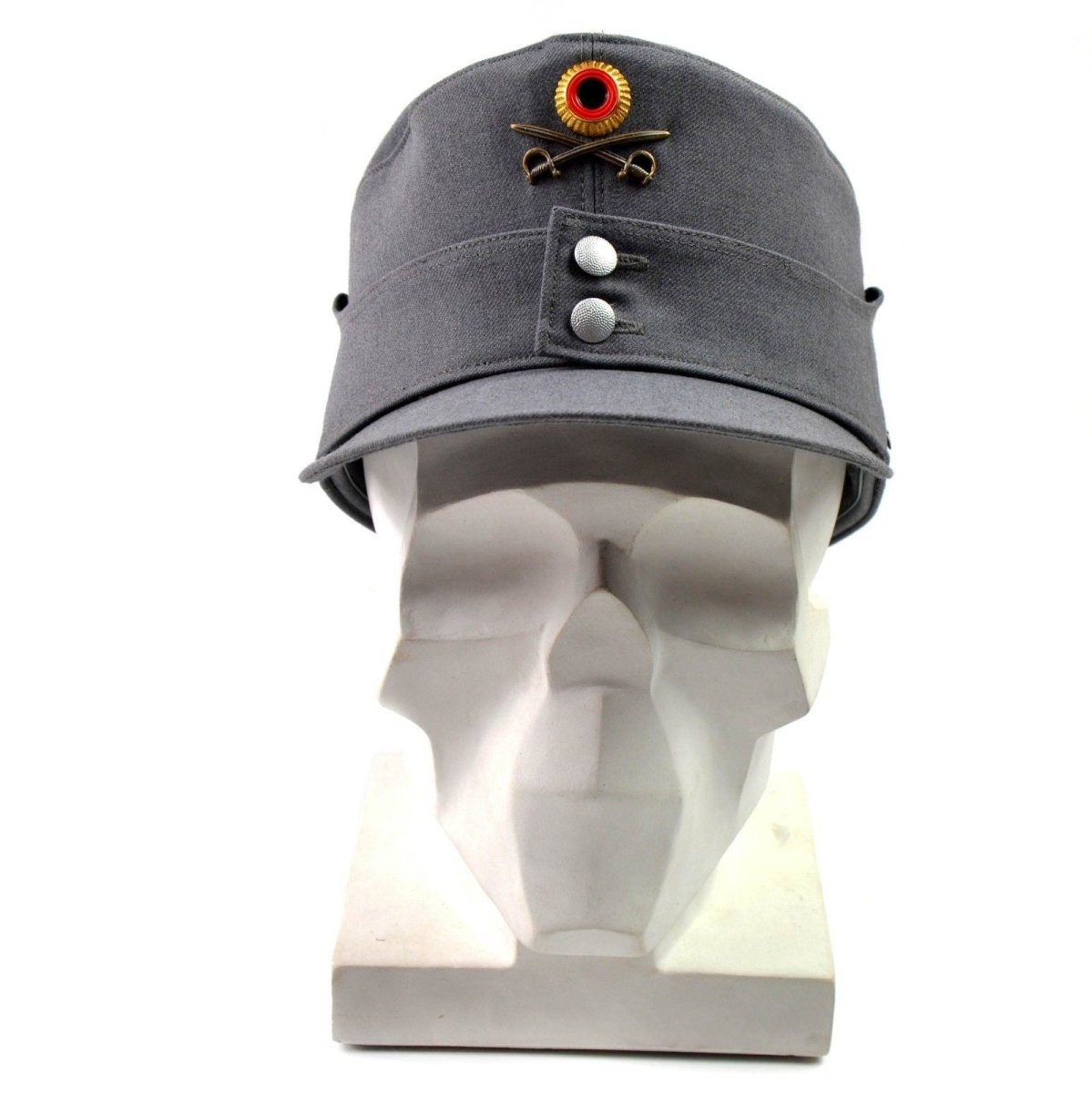 Original tyska armén Military Mountain Cap Gebirgsjäger Gray med blommamärke