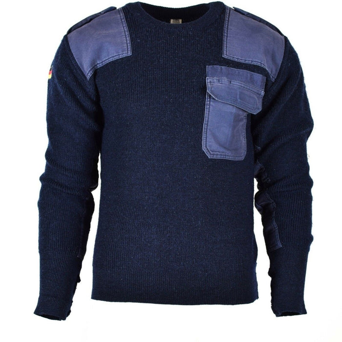 Original tysk armétröja Commando Jumper Blå marin tröja Wool Military - GoMilitar