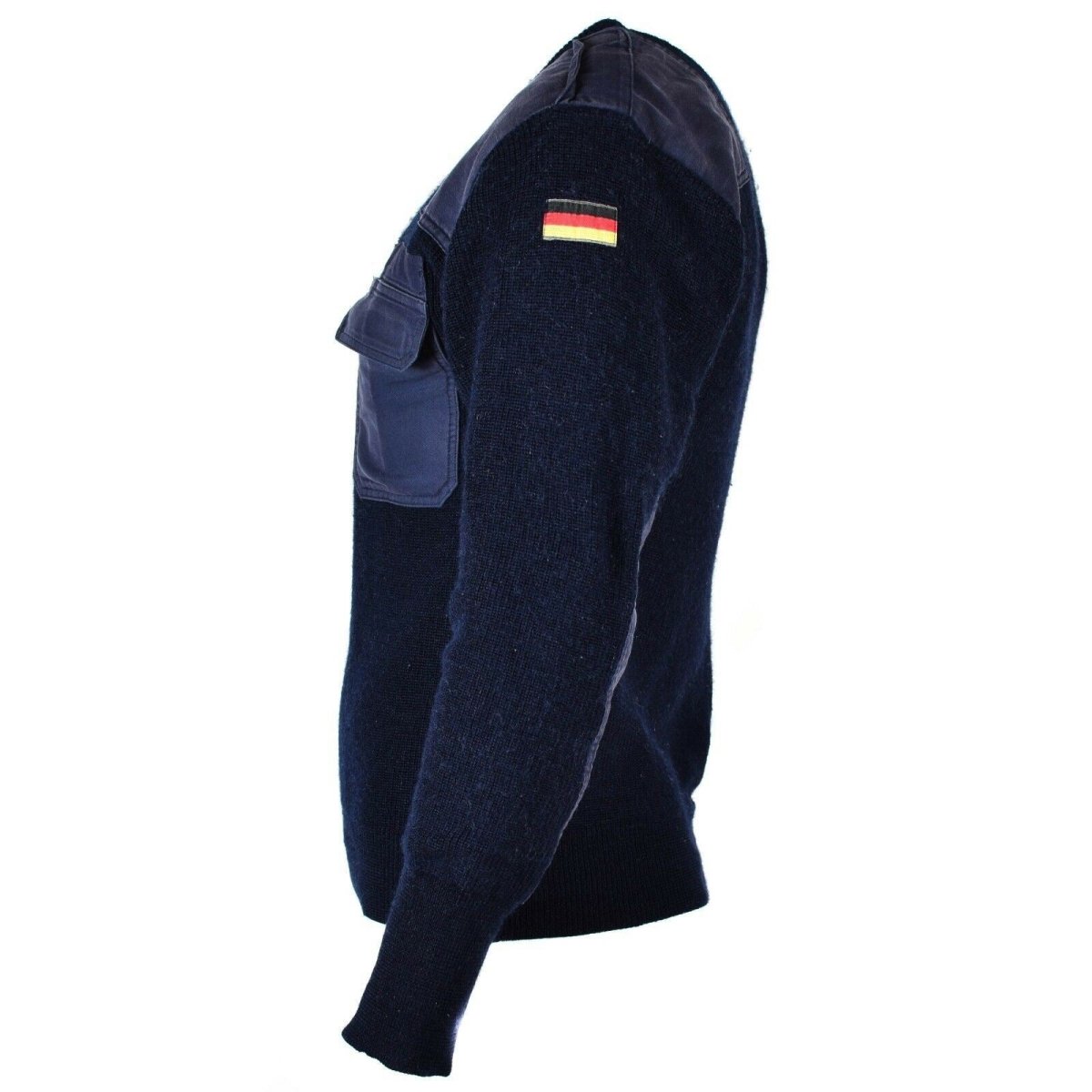 Original tysk armé Pullover Commando Jumper Blue Navy Sweater Wool Military