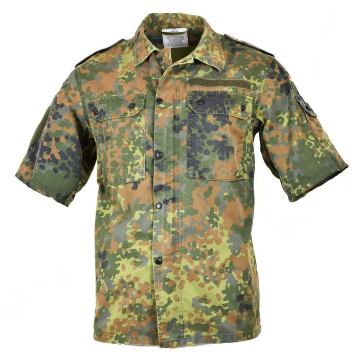 Original tysk arméskjorta med dragkedja flecktarn korta ärmar combat BW Army issue - GoMilitar