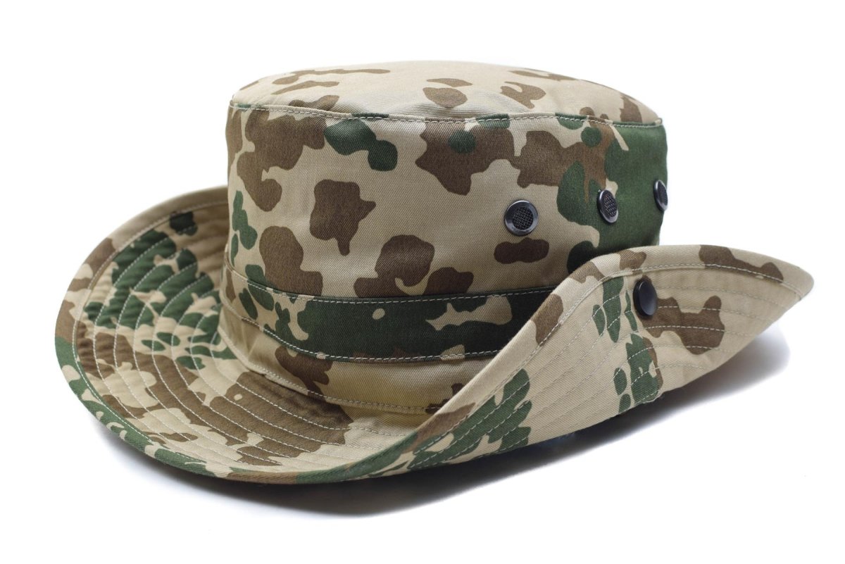Original German Army Tropical Camo Boonie Hat Camping Hunting Outdoor Cap New