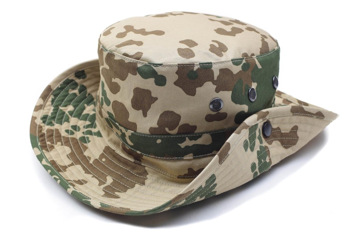 Original German Army Tropical Camo Boonie Hat Camping Hunting Outdoor Cap New
