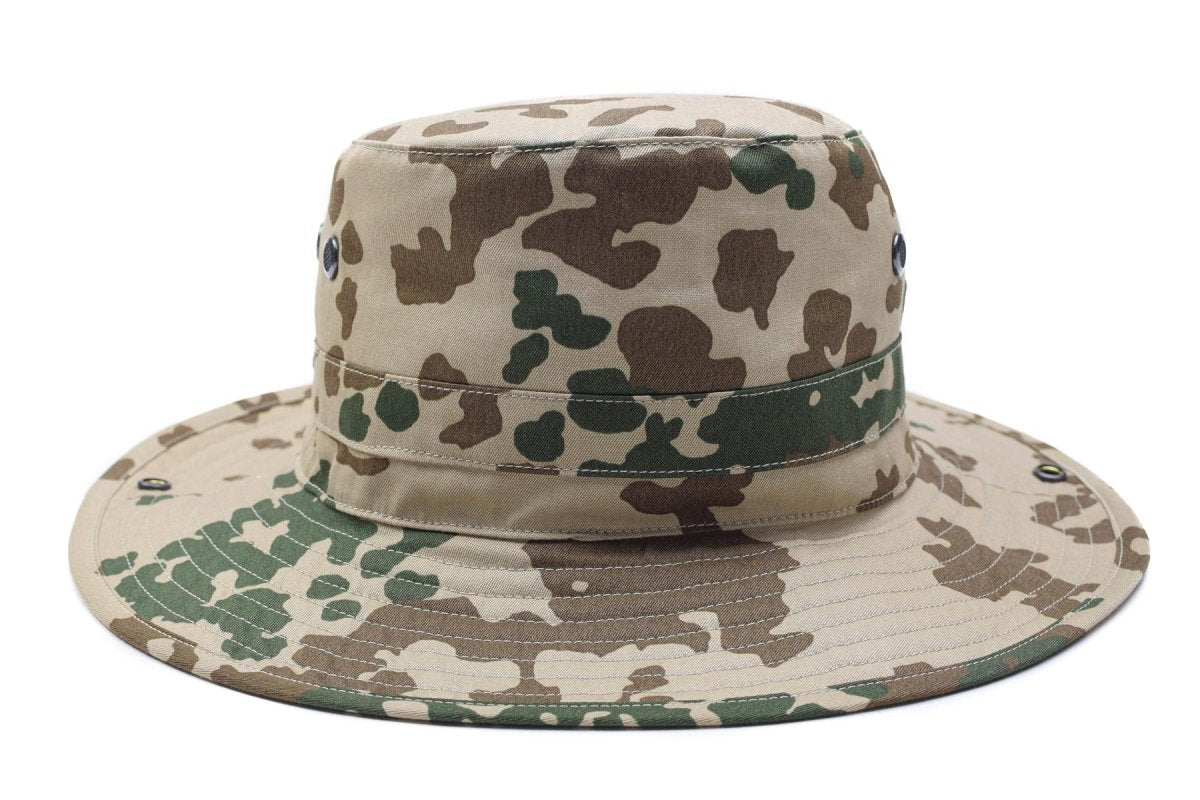 Original German Army Tropical Camo Boonie Hat Camping Hunting Outdoor Cap New