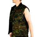 Original tysk armé väst dragkedja flecktarn camo taktisk strid bw armé fråga
