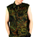 Original tysk armé väst dragkedja flecktarn camo taktisk strid bw armé fråga