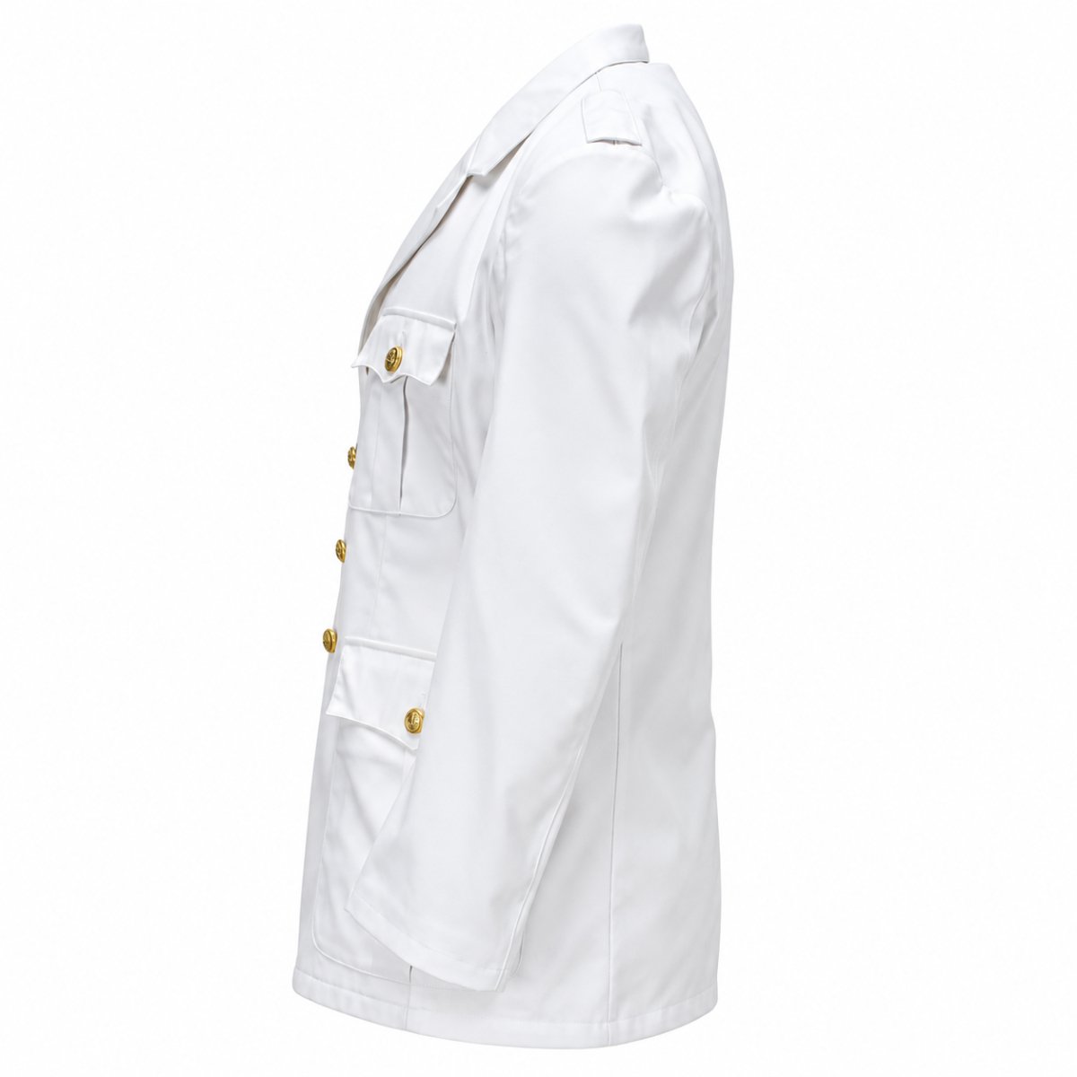 Original tysk Bundeswehr-klänningsjacka Formell blazer-guldknappar Vit