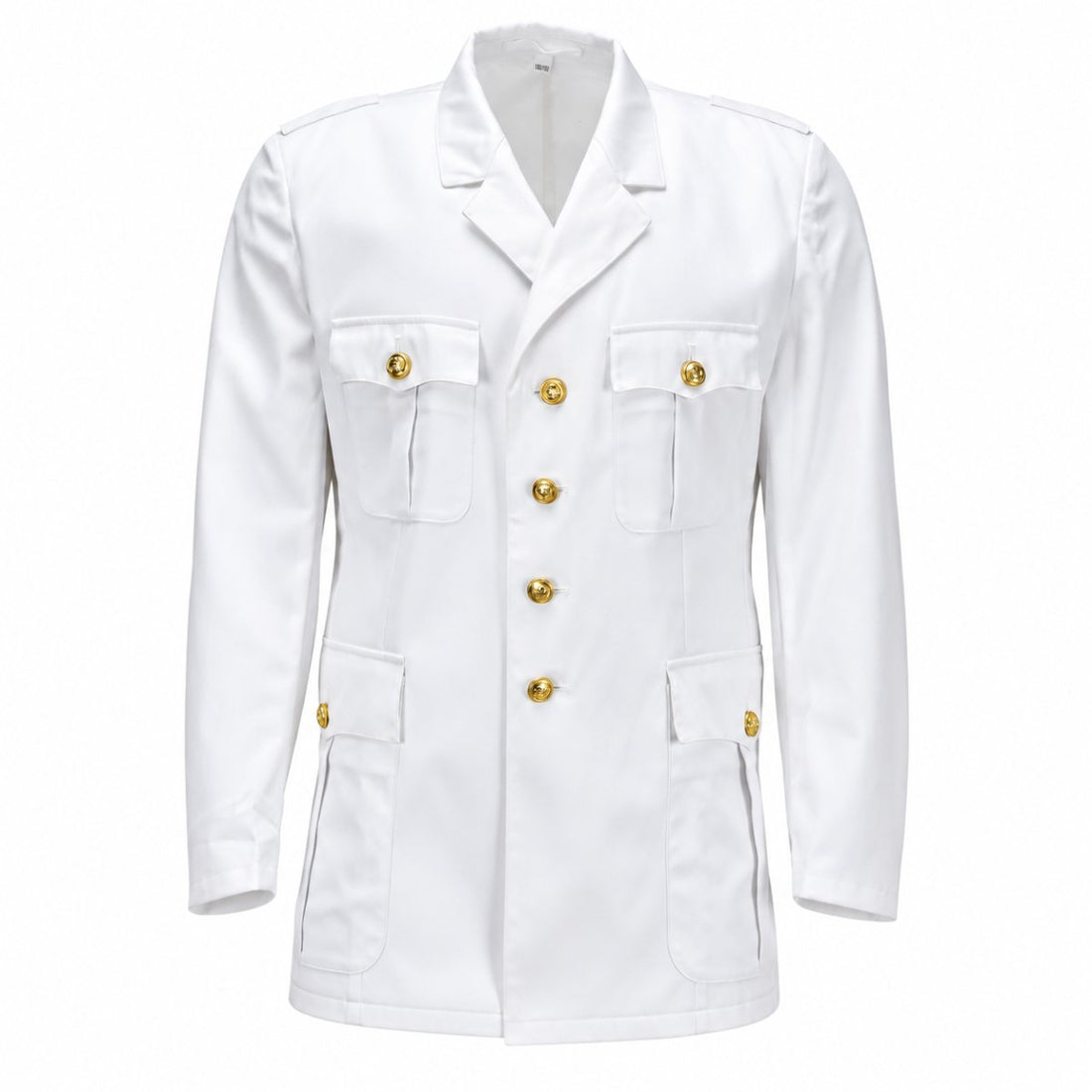 Original tysk Bundeswehr-klänningsjacka Formell blazer-guldknappar Vit