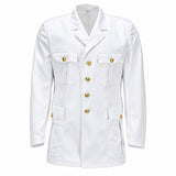 Original tysk Bundeswehr-klänningsjacka Formell blazer-guldknappar Vit