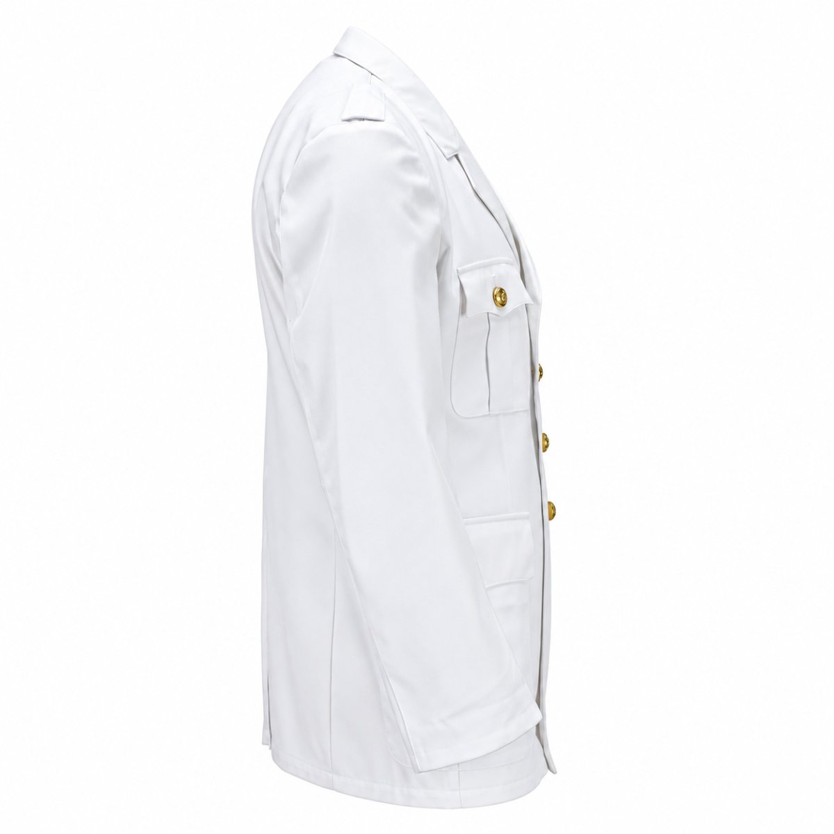 Original tysk Bundeswehr-klänningsjacka Formell blazer-guldknappar Vit