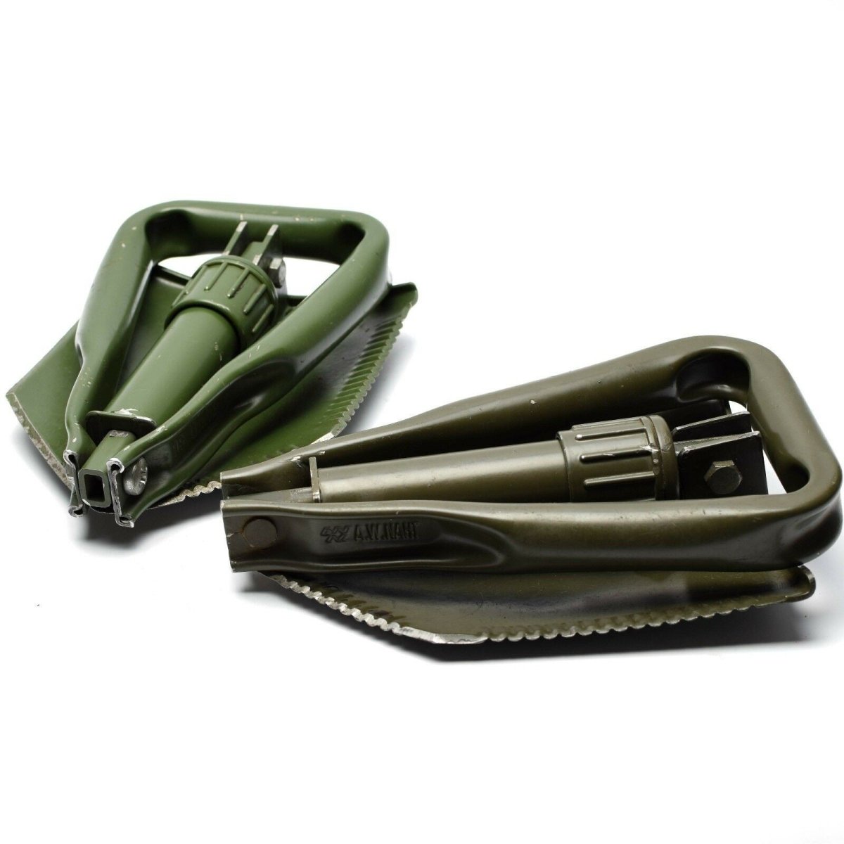 Original tyska BW Army Folding Shovel. Överlevnad utomhus grön spade