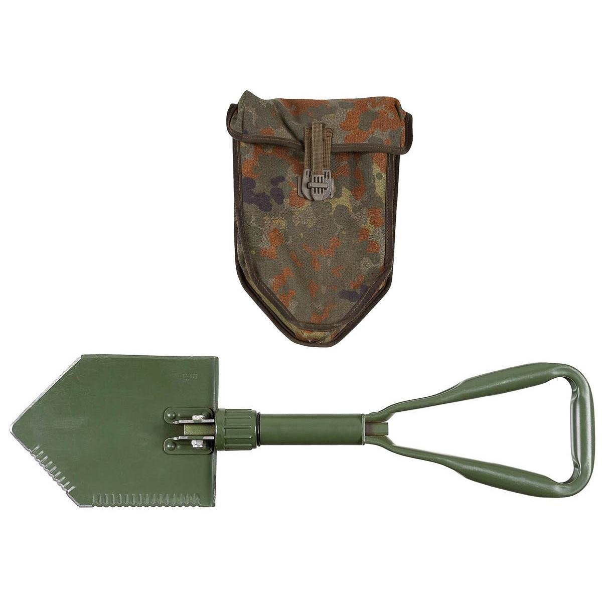 Original tyska BW Army Folding Shovel. Överlevnad utomhus grön spade