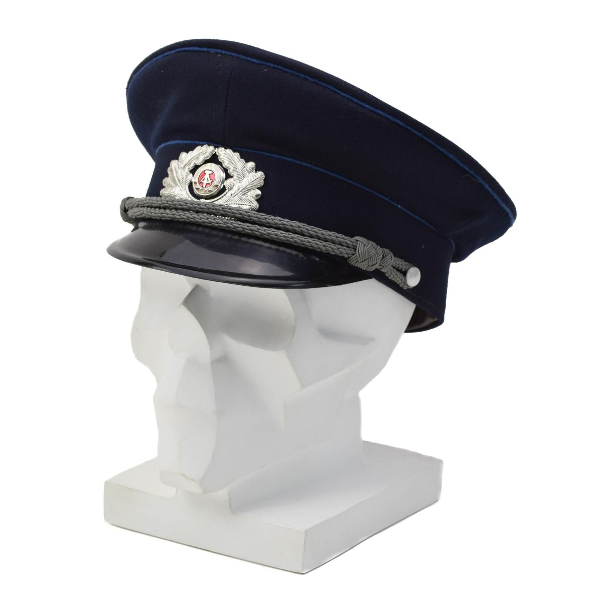 Original tysk rättstjänst Mdl Peaked Cap Cord NVA Soldat Badge Blue
