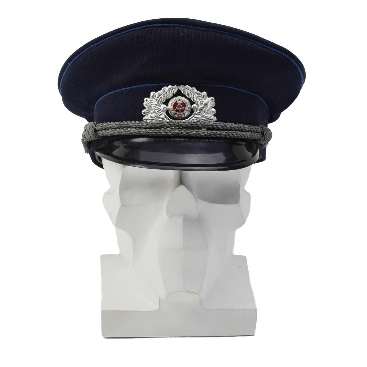 Original tysk rättstjänst Mdl Peaked Cap Cord NVA Soldat Badge Blue