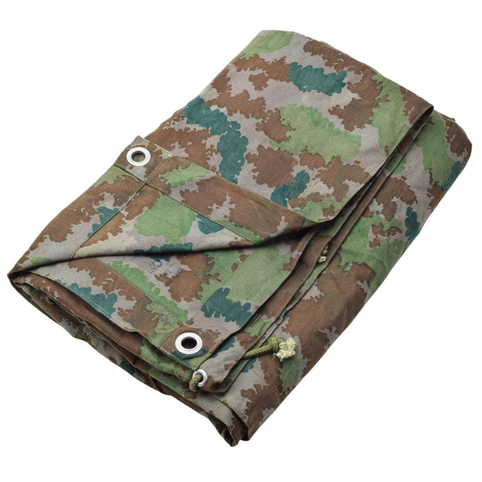 Vikt vintage tyskt militärt kamouflage ponchotält med metallgenomföringar för camping eller överlevnadsskydd