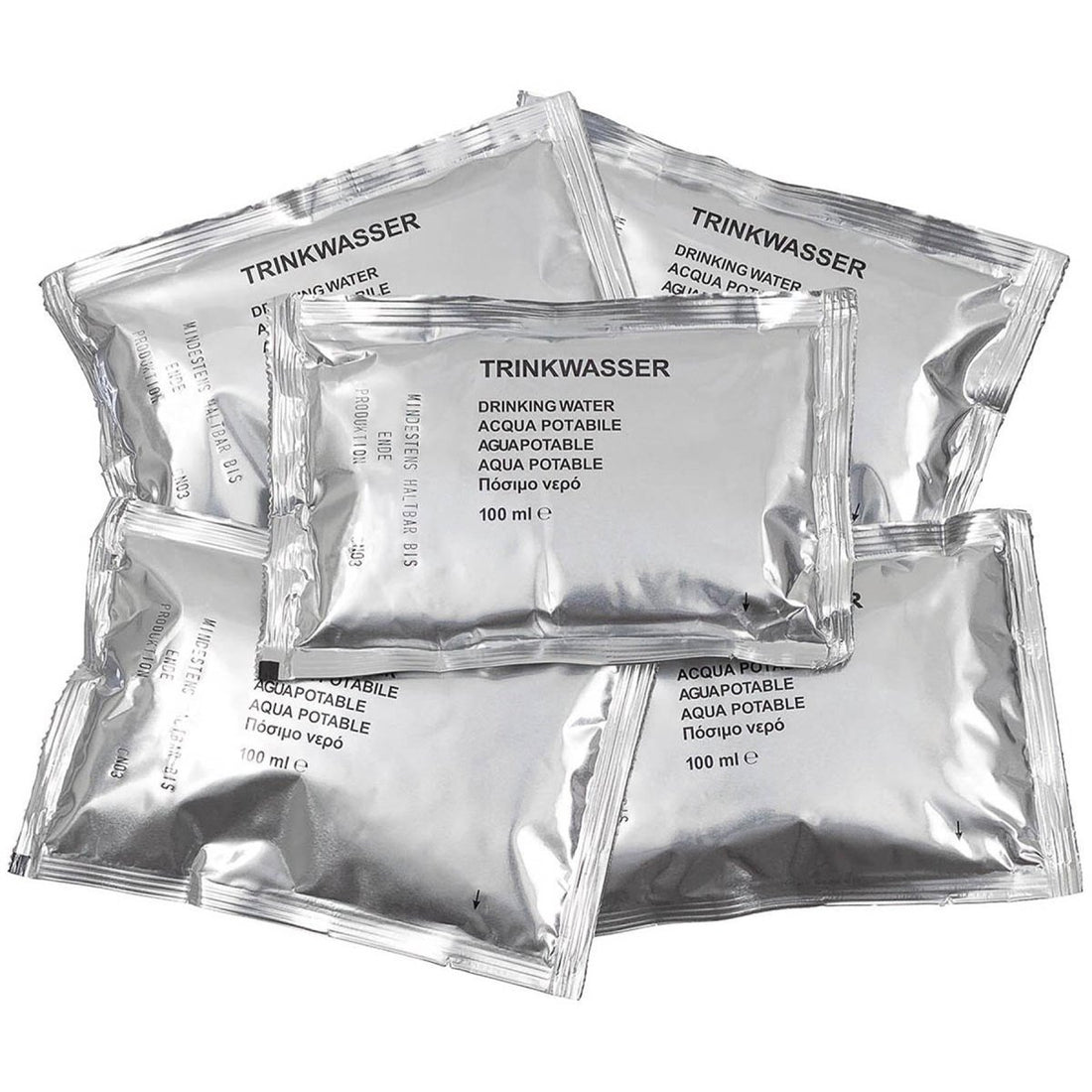 Original tysk militär nöddricksvatten 5 x 100 ml Lång hållbarhetstid