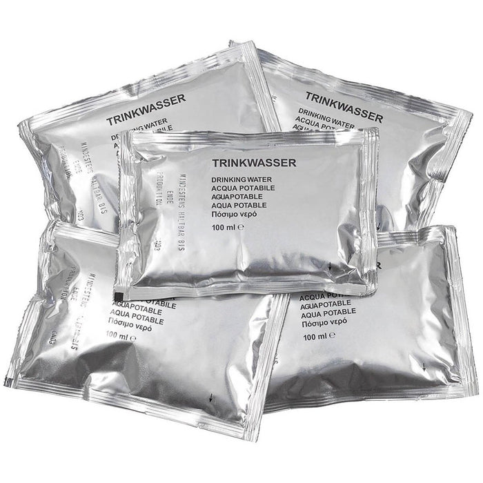 Original tyskt militärt nöddricksvatten 5 x 100 ml lång hållbarhetstid - GoMilitar