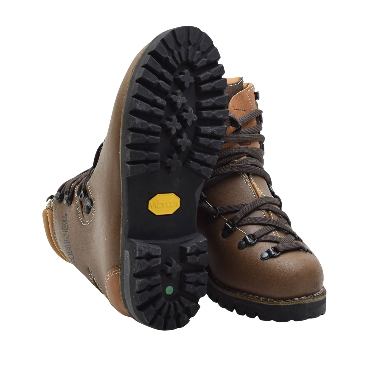 Original tyska militärarmén vandringskängor Läder Vibram Outdoor Brun