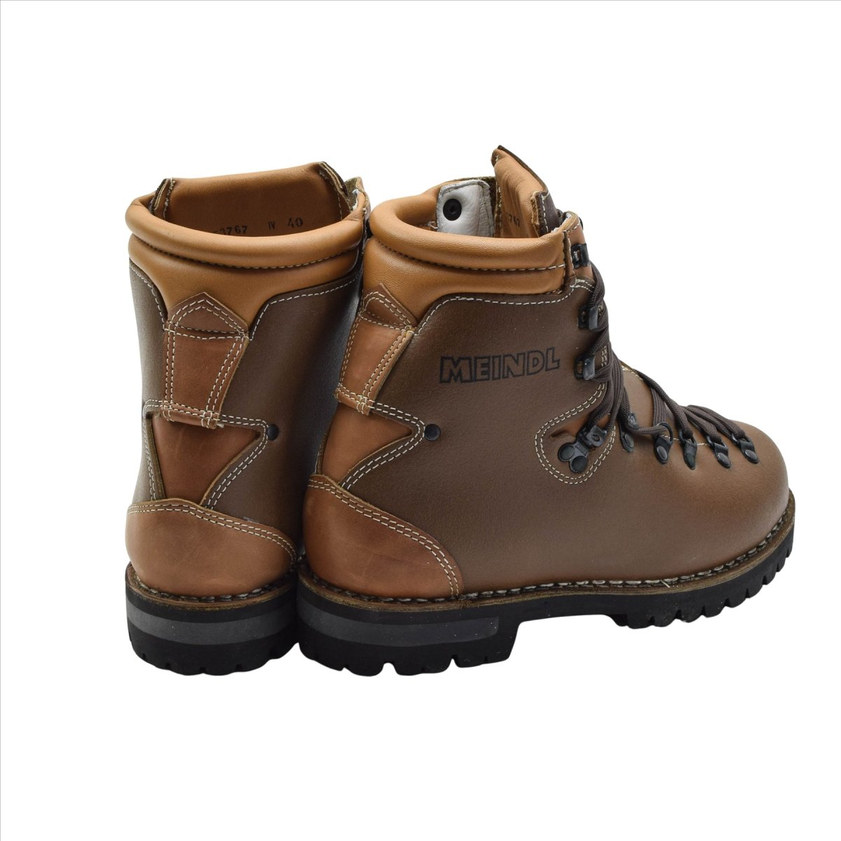 Original tyska militärarmén vandringskängor Läder Vibram Outdoor Brun