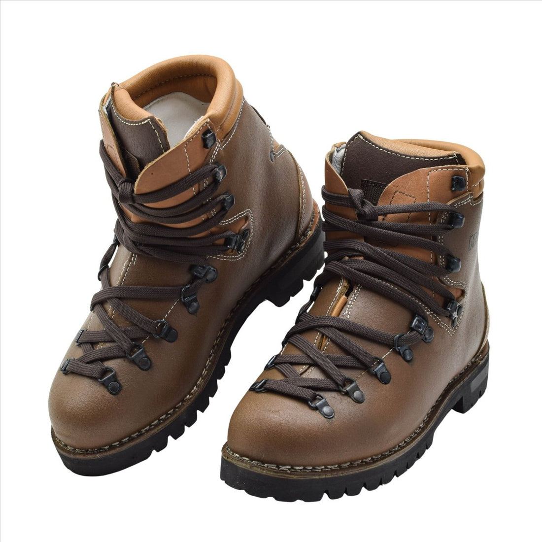 Original tyska militärarmén vandringskängor Läder Vibram Outdoor Brun