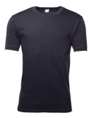 Original tysk militärundertröja kortärmad armyutfärdad överskottssvart gjord av andningsbar 100 % naturlig bomull för komfort och hållbarhet