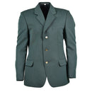 Original German police dress jacket in green with silver buttons, multiple pockets, and a comfortable liner for formal use.