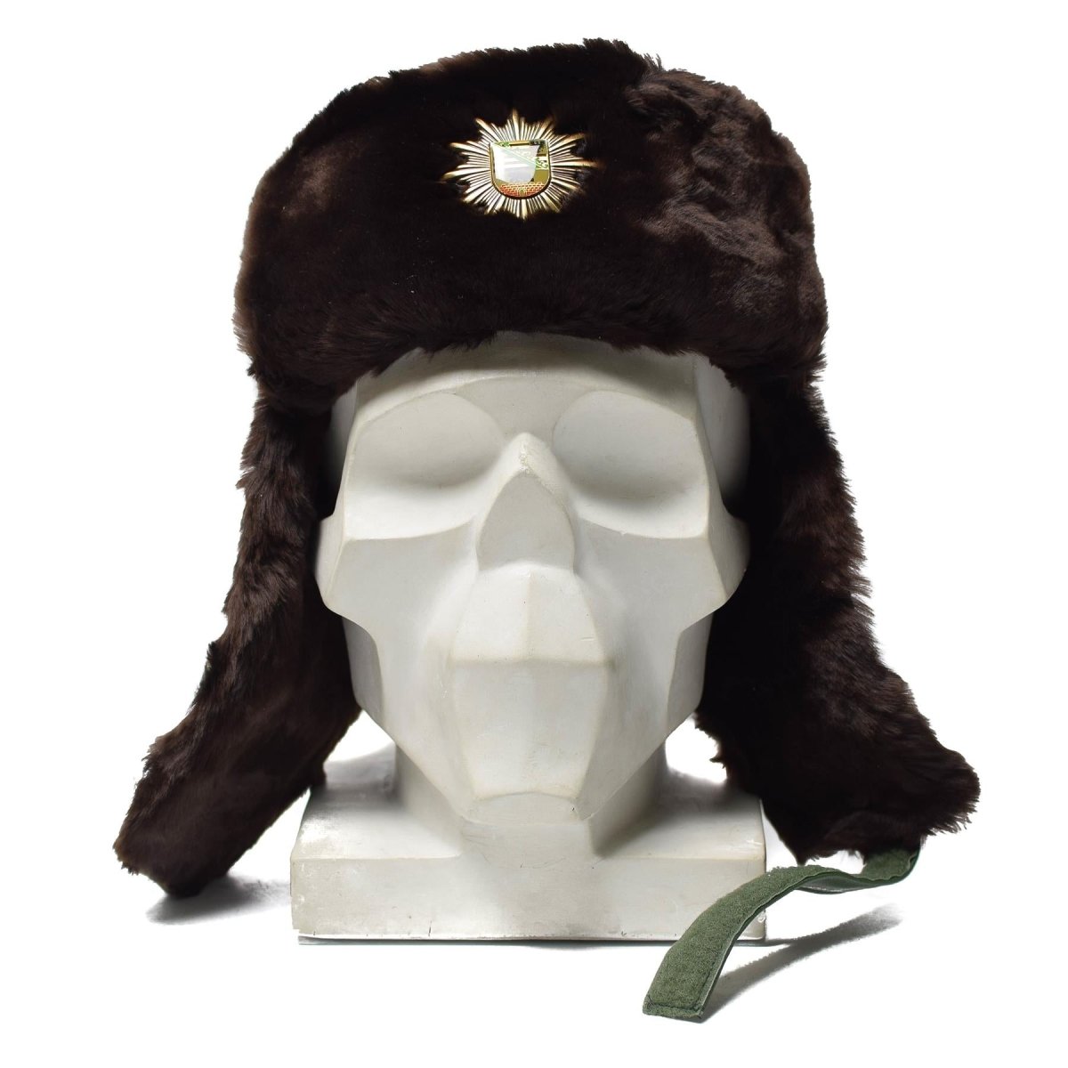 Original tysk polis varm vinterhatt kallt väder faux päls ushanka märke nytt