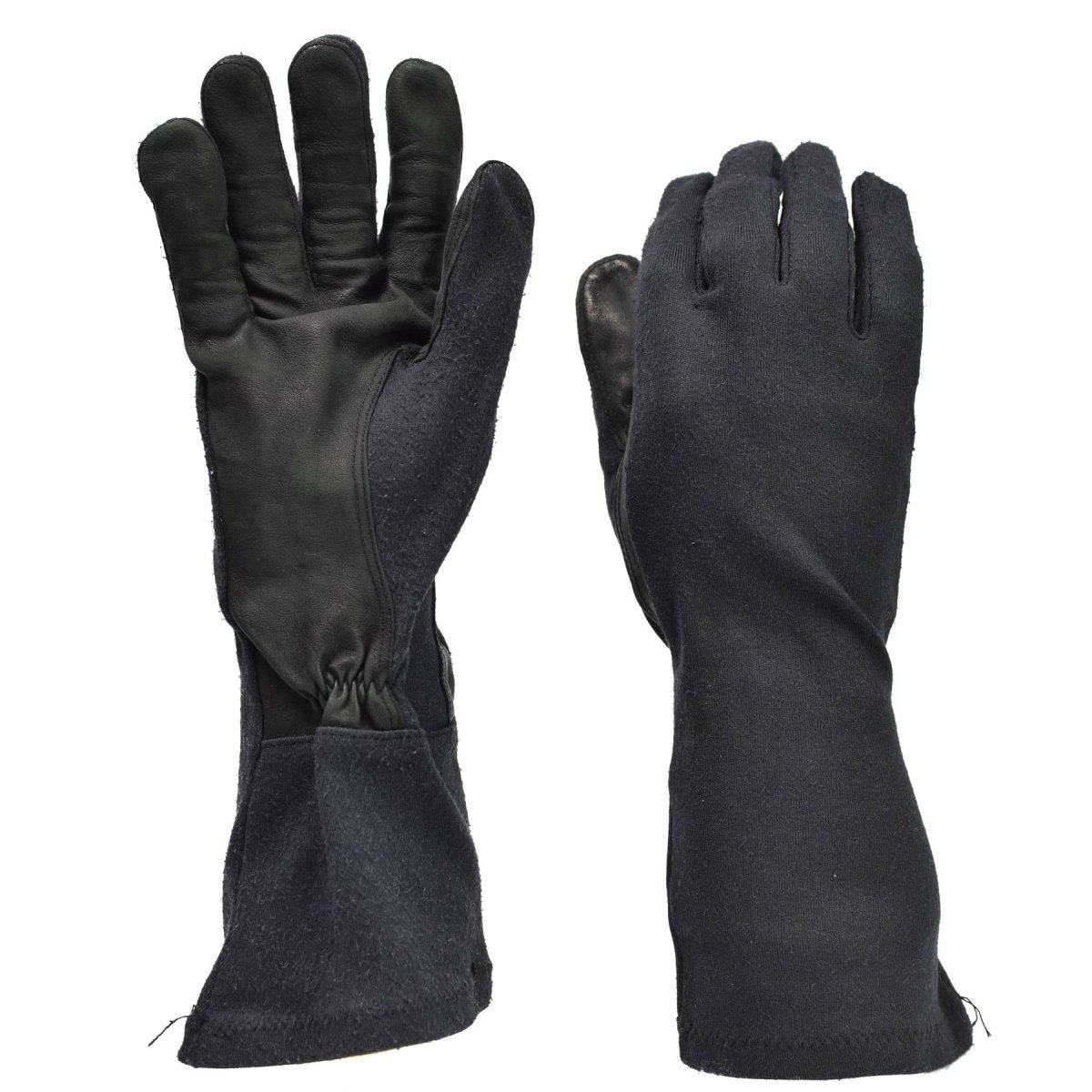 Original Tyskland armé långa handskar svart aramid värmebeständigt taktiskt överskott
