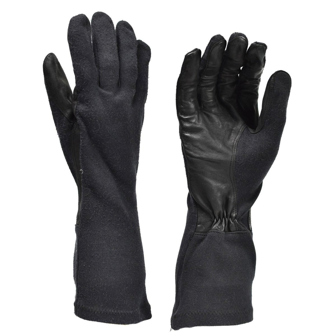 Original Tyskland armé långa handskar svart aramid värmebeständigt taktiskt överskott