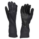 Original German army black aramid heat resistant tactical gloves with leather palms and extended forearm protection