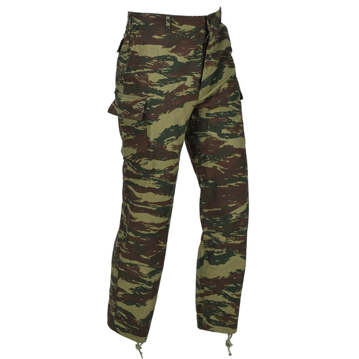 Original grekiska militära BDU Field Pants Cargo Pockets Lizard Camouflage - GoMilitar