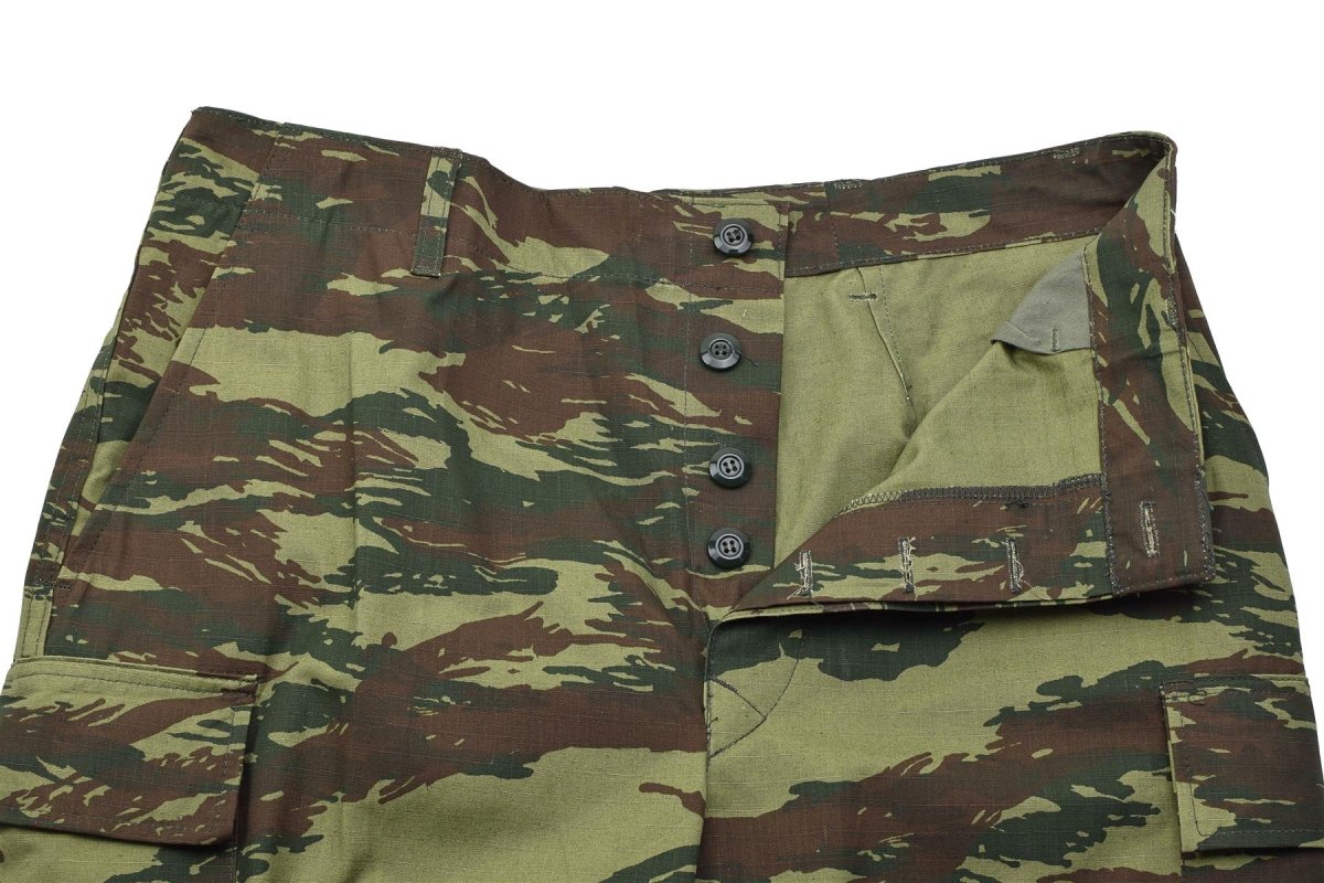 Original grekisk militär BDU Field Pants Cargo Pockets Lizard Camouflage