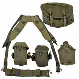 Original grekisk militär M56 Style 7-delad lastbärande vävsats Oliv