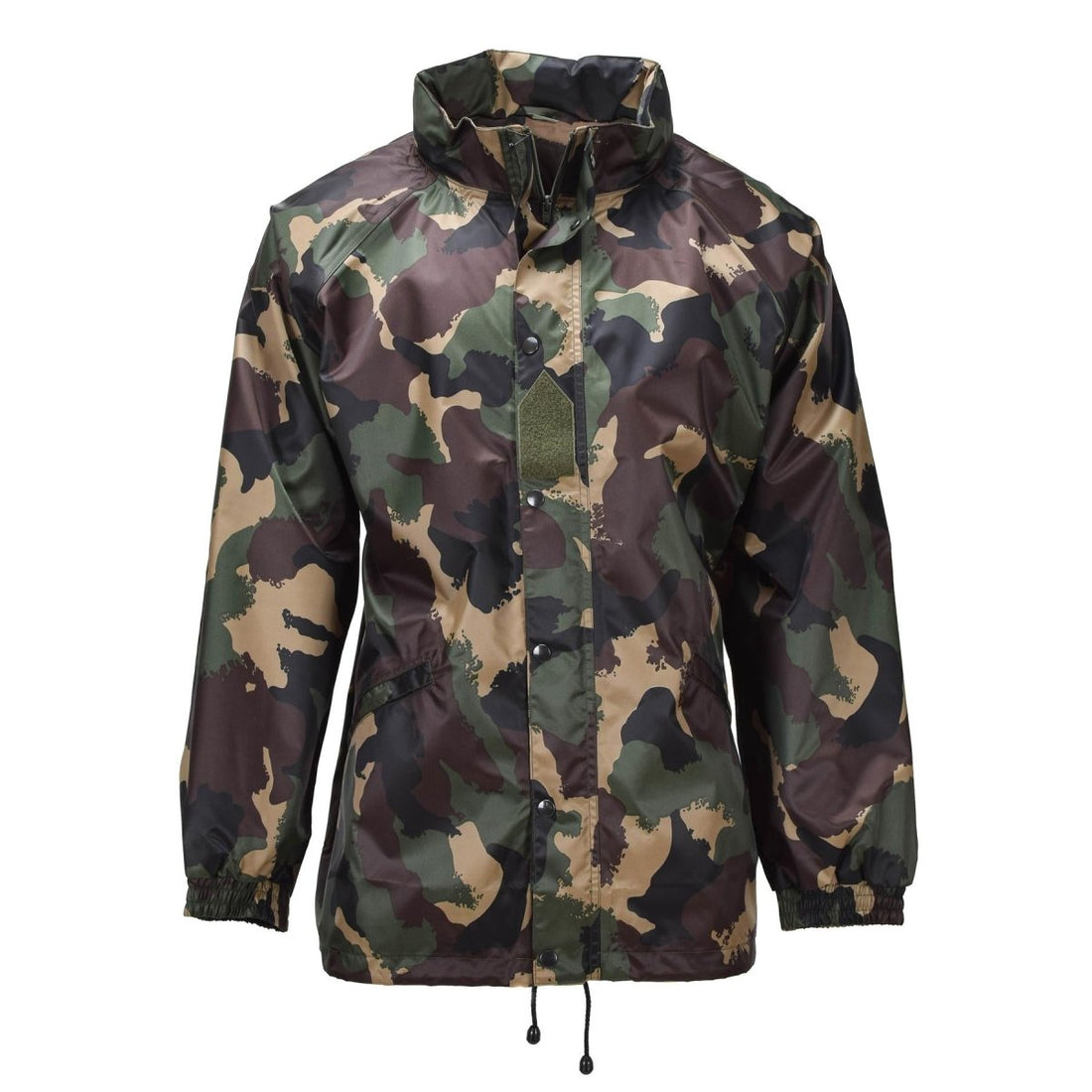 Original Ungersk Militär Vattentät Jacka Roll Up Hood Button Flap M93 Camo