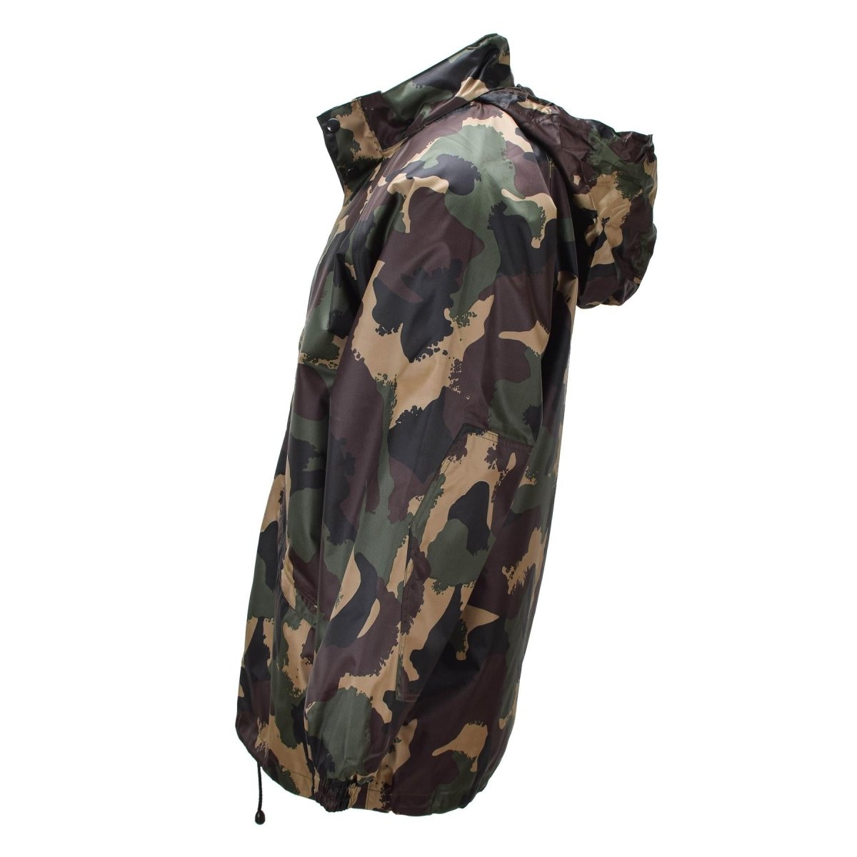Original Ungersk Militär Vattentät Jacka Roll Up Hood Button Flap M93 Camo