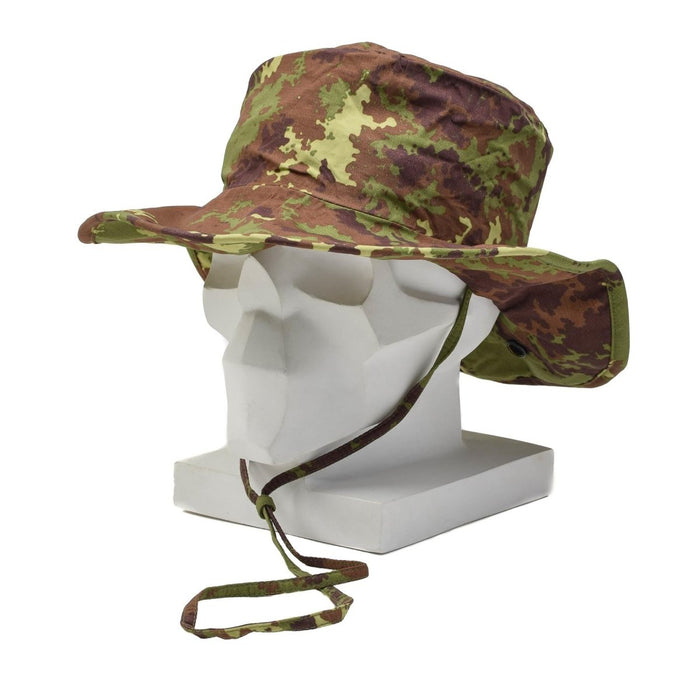 Original italiensk Army Boonie Style Hat Vegetato Kamouflagemönster Hakrem - GoMilitar